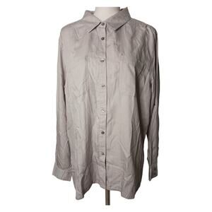 SCOTTeVEST Charlotte Chambray Shirt Long Sleeves Gray NWT Plus Size M1/XXL